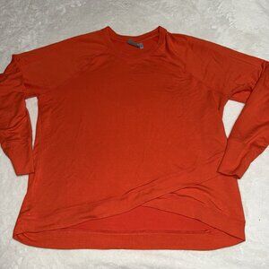 Women’s Athleta Serenity Orange Criss Cross Athletic Sweatshirt Top Size XLarge